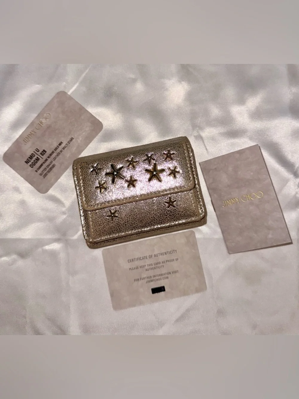 EUC - Jimmy Choo Nemo Star-Studded Trifold Wallet - Full Set - Picture 1 of 13